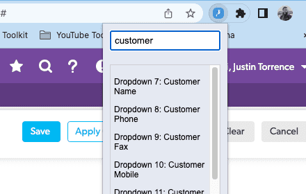 Quickbase Buddy field search UI in Quickbase Form Builder